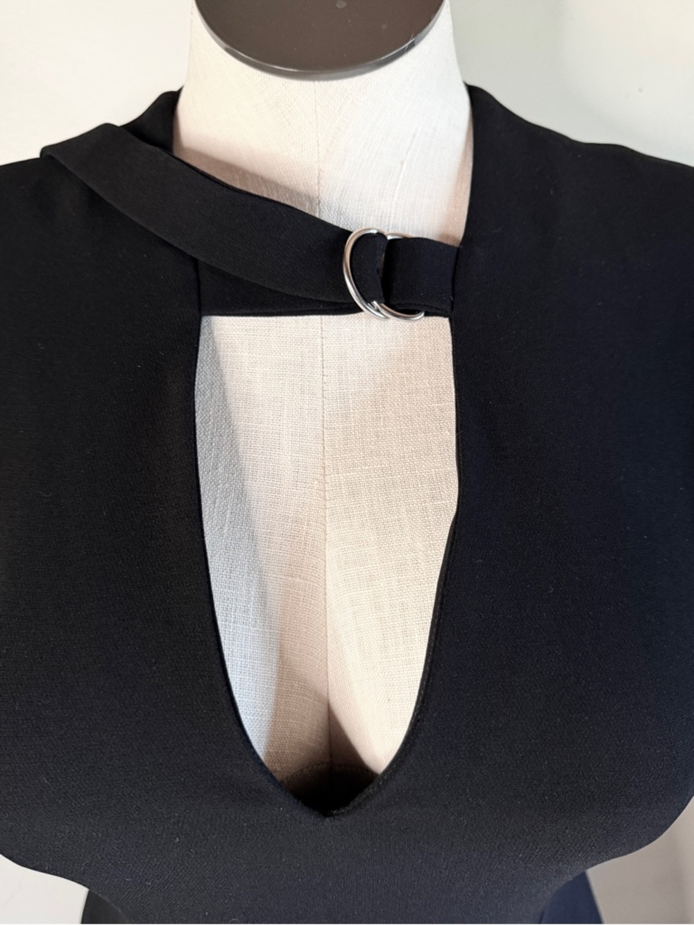 Proenza Schouler Puffed Sleeve V-neck Fit and Flare Black Dress 6 - Picture 4 of 14